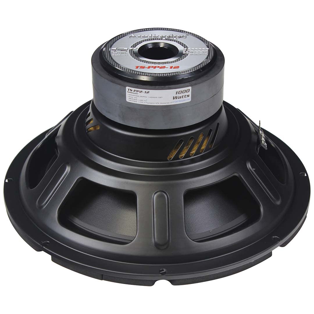 Audiopipe TS-PP2-12 Subwoofer 12-inch Woofer 300 Watts RMS 1000 Watt Max Impedance 4 Ohms Voice Coil 2    4-Layers Kapton